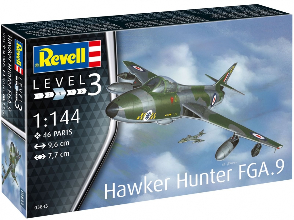 Model asamblat, avion Revell, Hawker Hunter FGA.9, 46 piese