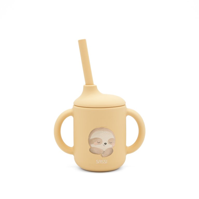 Pahar din silicon cu paie Sassi, Sloth