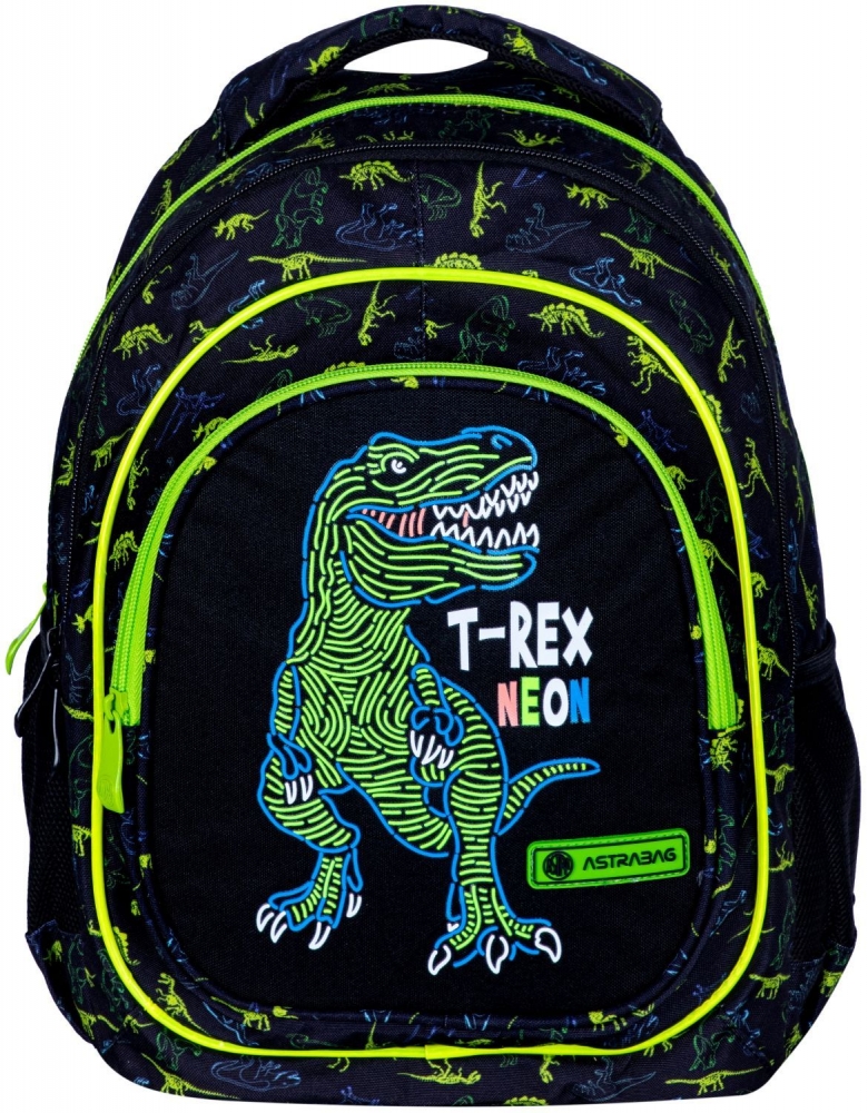 Rucsac de scoala, Astra, T-Rex Neon, 39 x 28 x 15 cm