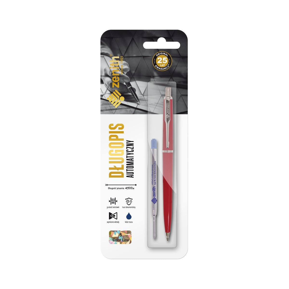 ZENIT 5 Color pen with refill - set