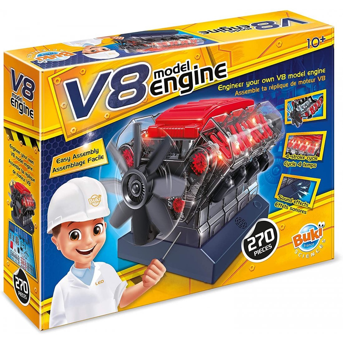 Комплект за сглобяване, Buki France, V8 Двигател, 270 части