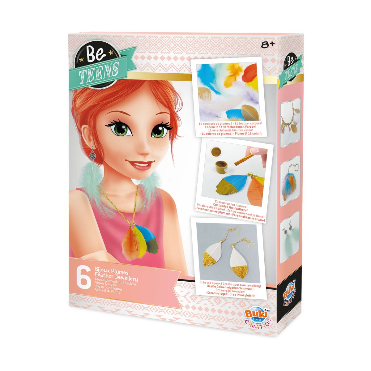 Creative kit, Buki France, DIY feather jewelry