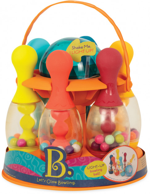 Set de joaca Battat Bowling cu lumini, 6 popice, minge, suport