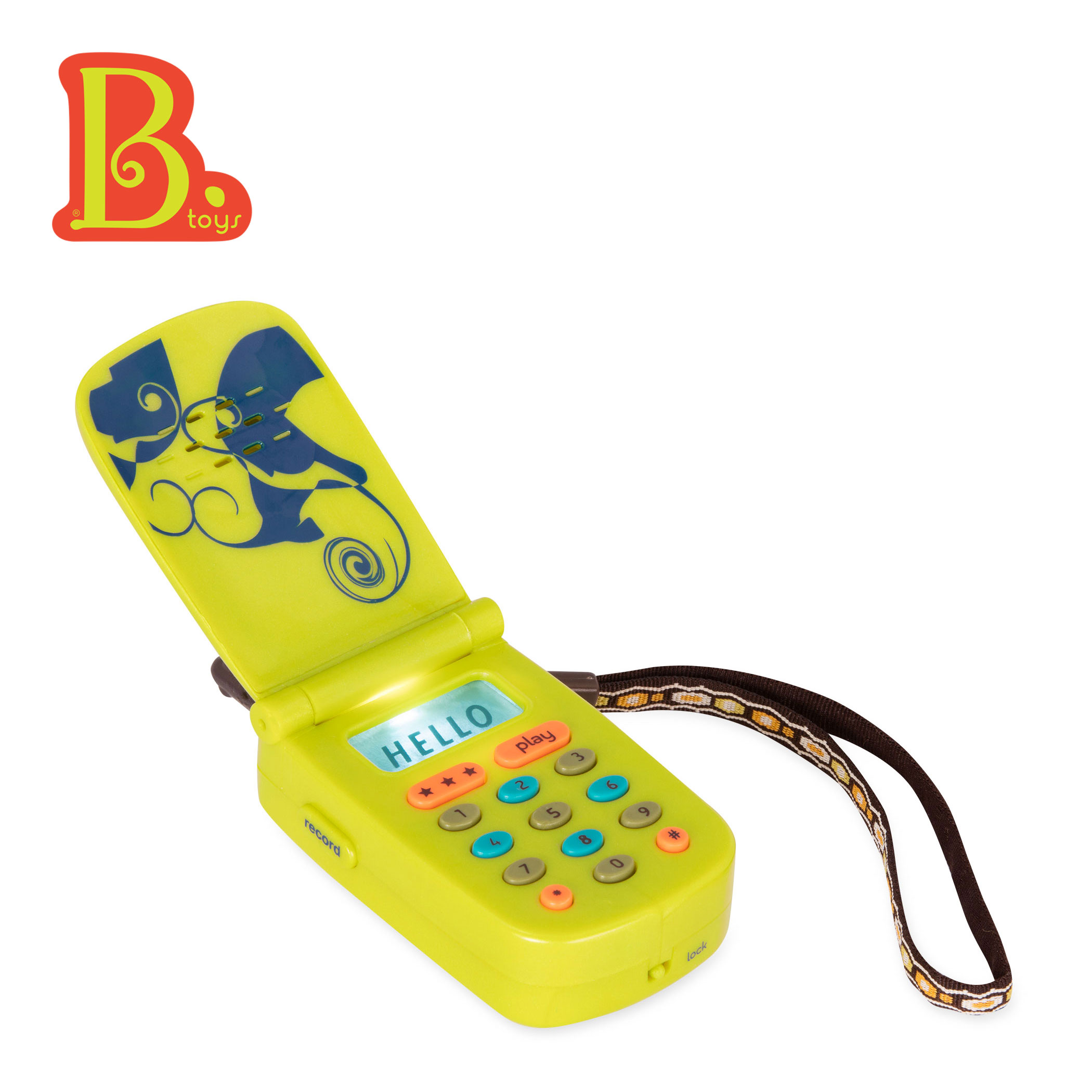 Интерактивна играчка, Battat, Телефон със звук и светлина, Жълт