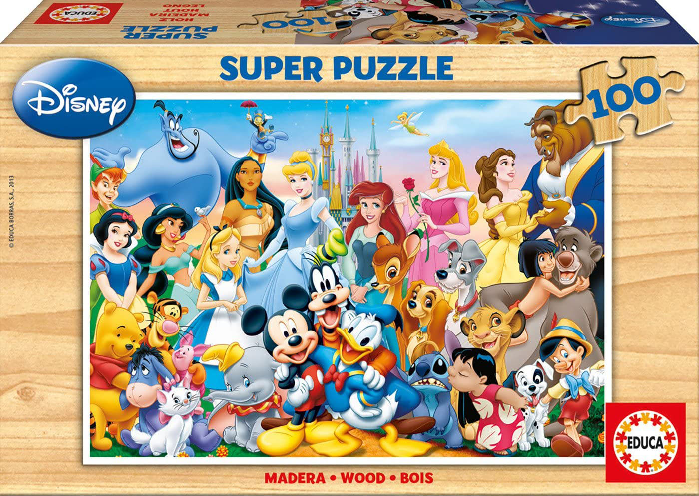 Wooden puzzle, Educa, The Wonderful World of Disney, 100 pieces