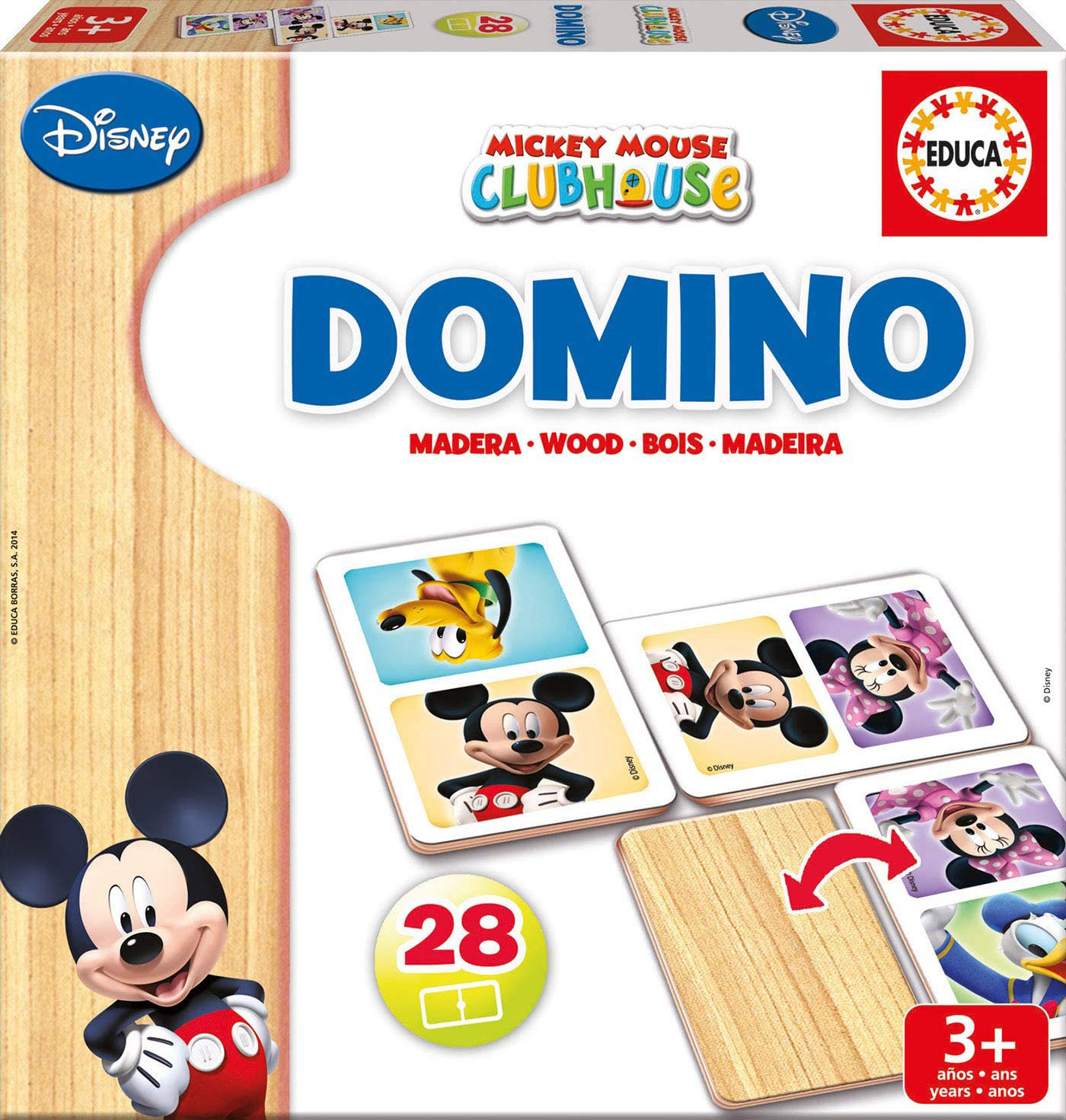Wooden domino puzzle, Mickey and friends, 28 pieces
