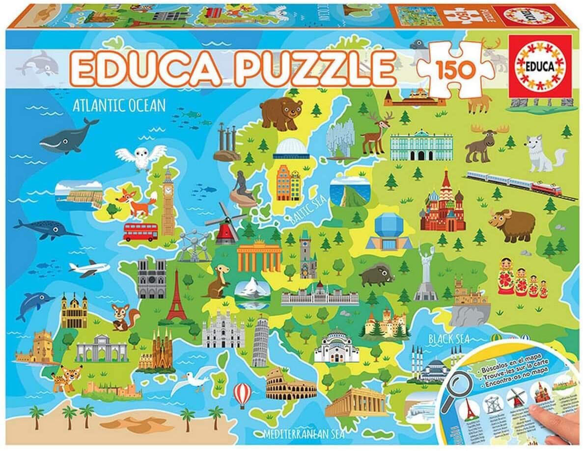 Пъзел, Educa, Карта на Европа, 150 части