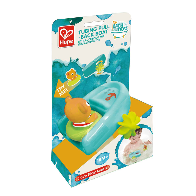 Играчка за баня, Hape, Моторна лодка с мече