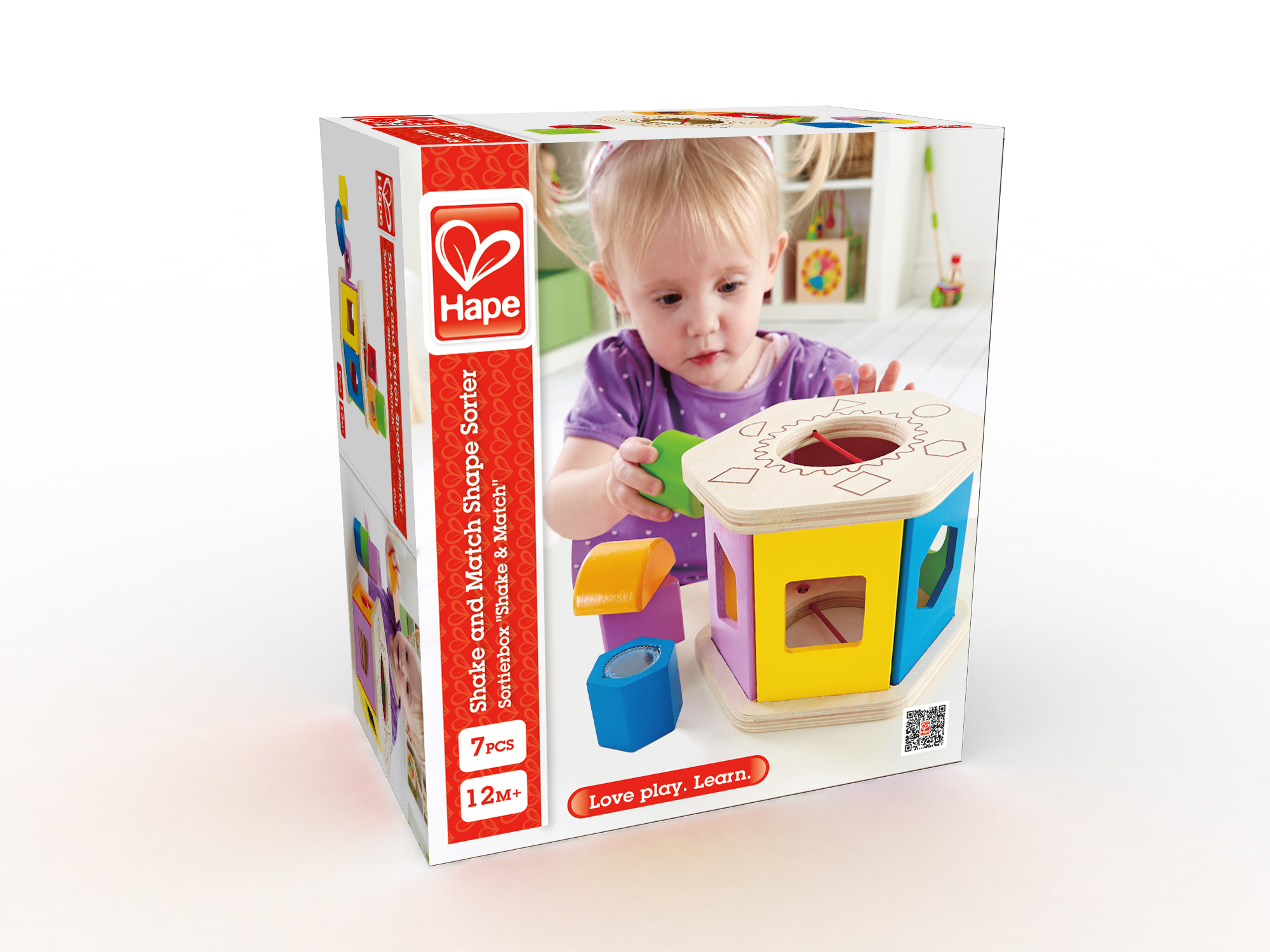 Wooden toy with sorting shapes