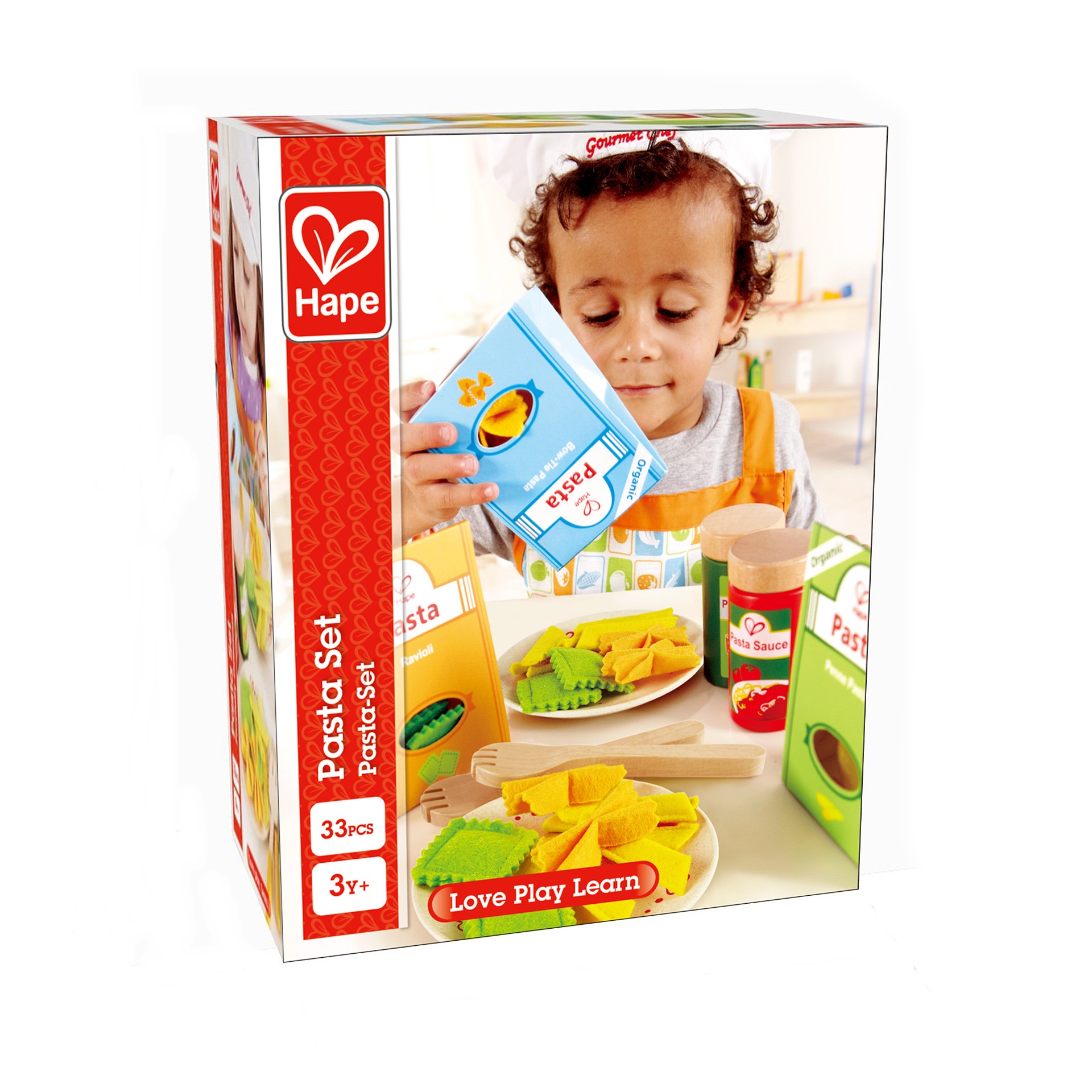 Дървен комплект, Hape, Италианска паста, 33 части