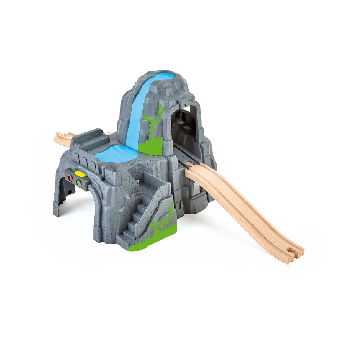 Железопътен комплект, Hape, Планински тунел със звук и светлина, 4 части