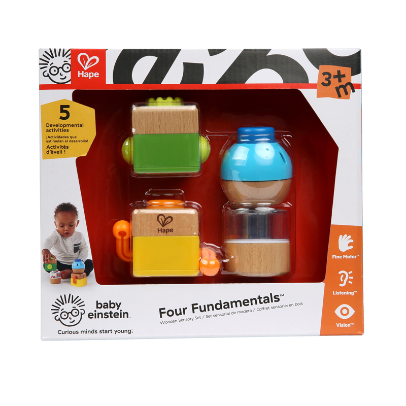 Дървен комплект, Hape, Baby Einstein, Бебешки сензорен комплект