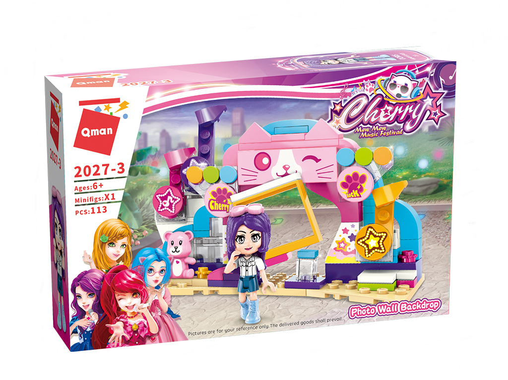 Конструктор, Qman, Cherry, Снимка на фона на стена, 113 части