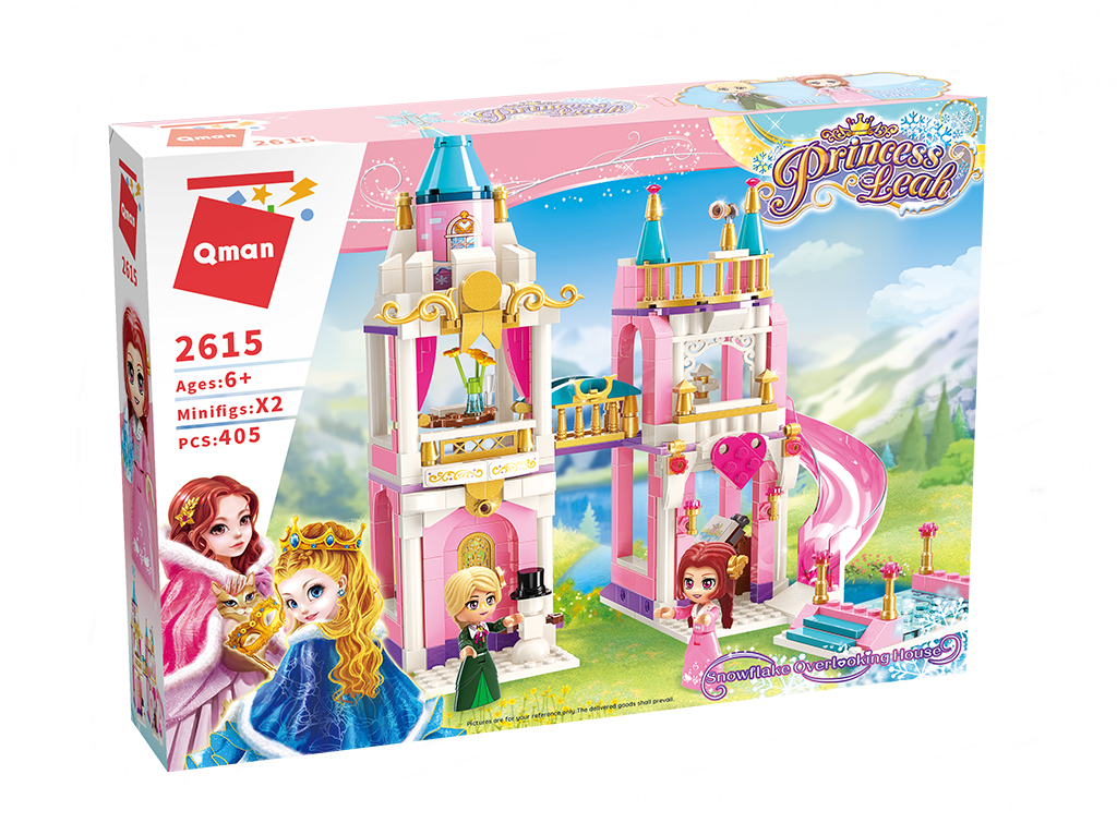 Конструктор, Qman, Princess Leah, Замък Снежен изглед, 405 части