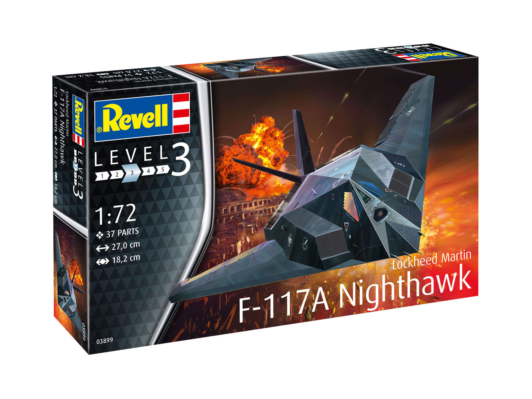 Assembly model, Revell, F-117A Nighthawk Stealth Fighter, 37 parts